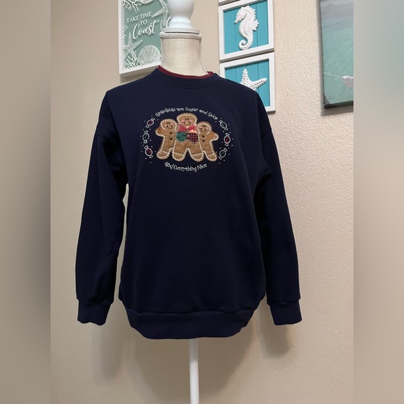 Vintage 90’s M&C Sportswear Christmas Gingerbread Grandkids Sweatshirt Medium - Picture 4 of 12